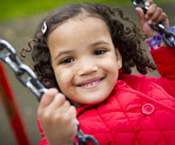 A girl on a swing