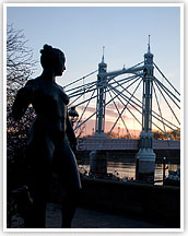 Albert bridge and statue Albert bridge and statue