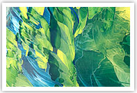 Blue green abstract art by Victoria White, Retrospective Chelsea Gallery