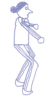A sketch of a person playing sport