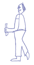 A sketch of a person carrying the Olympic flame