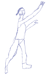 A sketch of a person playing sport