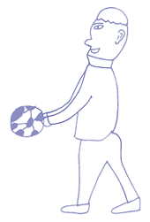 A sketch of a person playing sport