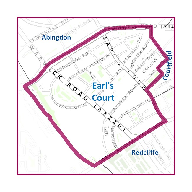 earls court ward map