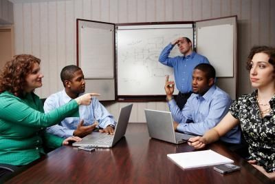 people in difficult meeting