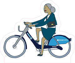 Illustration of a Barclays Cycle Hire user