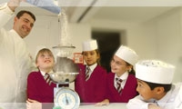Children learning to cook
