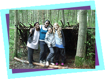 4 young people in the woods