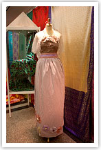 Fabric of Couture dress, pink peach