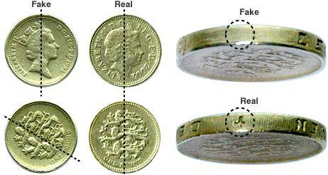 Fake &pound;1 coins