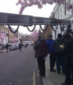A crew filming in the Royal Borough