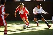 playing football