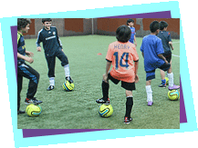 Boys at football training