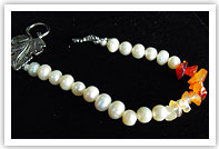 Freshwater pearl necklace 2, Painted in flames Chelsea Exhibition Freshwater pearl necklace 2, Painted in flames Chelsea Exhibition