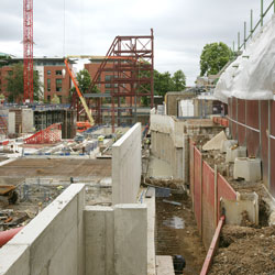 Holland Park school under construction Holland Park school under construction