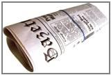 Rolled up newspaper