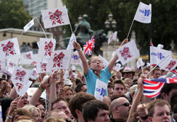 Crowd wave olympics flags Crowd wave olympics flags