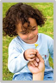 child with flower