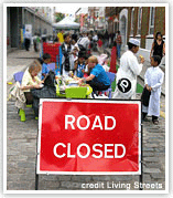 street party 'road closed' sign