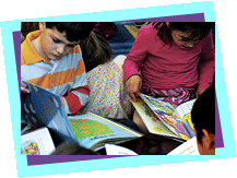 Young children reading books