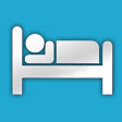 A symbol of a person sleeping in bed