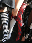 Tights on mannequin legs