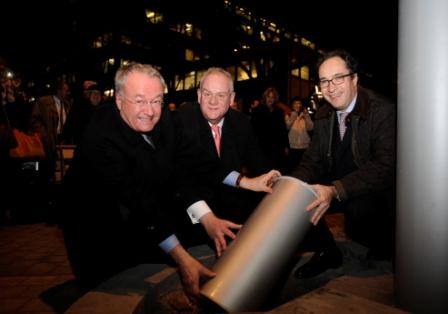 Time capsule being buried Time capsule being buried