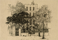 Drawing of George Eliot's house by W. Burgess Drawing of George Eliot's house by W. Burgess