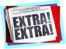 A Daily News newspaper with 'Extra! Extra!' on the front page