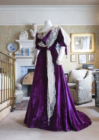 Purple velvet dress in Sambourne House