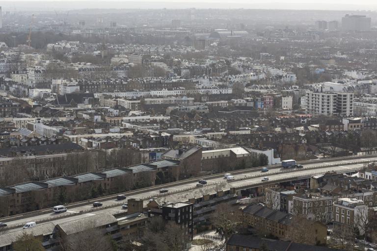 An aerial view of North Kensington, taken in 2019 from the top of Trellick Tower