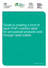 Guide to creating a front of pack nutrition label for pre-packed products sold through retail outlets
