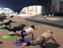 People at yoga class