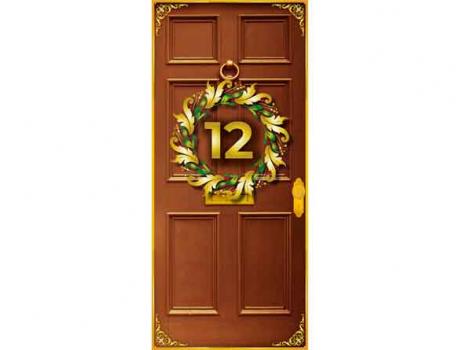 Christmas door with wreath