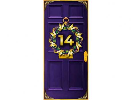 Christmas door with wreath