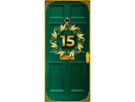 Christmas door with wreath