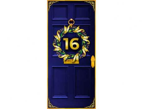 Christmas door with wreath