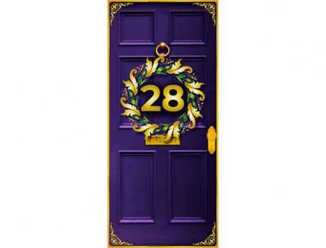 Christmas door with wreath