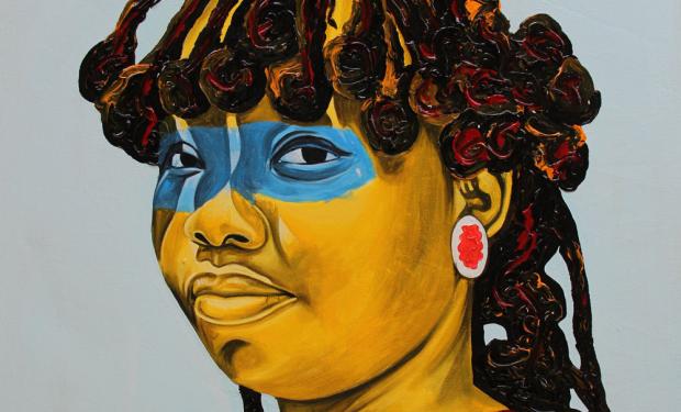 Colourful portrait of a woman