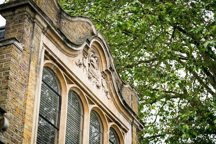 Detail of the facade of a house in the Holland Park area