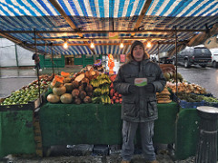 Fruit and Veg stallholders Alan and Lin Bens Golborne Road fruit and vegetable stall