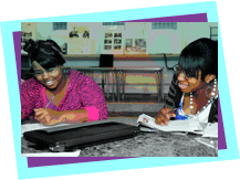 2 young women studying 2 young women studying
