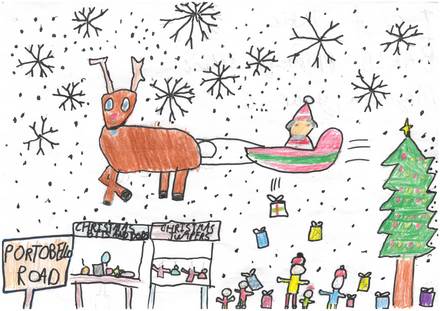 Healthy Start family illustration Road safety calendar artwork - December 2018