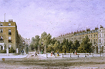 Watercolour of Brompton Square by Thomas Hosmer Shepherd, 1843 Watercolour of Brompton Square by Thomas Hosmer Shepherd, 1843