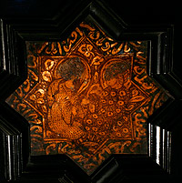 13th century star tile from Kashan in central Iran 13th century star tile from Kashan in central Iran