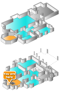 floor plan. Click on rooms to navigate