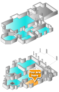 floor plan. Click on rooms to navigate