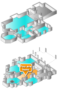 floor plan. Click on rooms to navigate