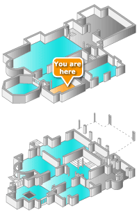 floor plan. Click on rooms to navigate