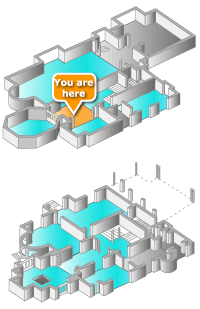 floor plan. Click on rooms to navigate